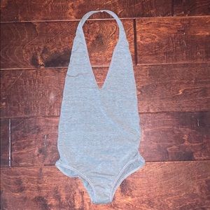 American Apparel OG Heather Grey Halter Bodysuit